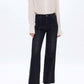 Bayeas - Seamed High Waist Wide Leg Jeans