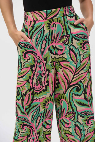 Joseph Ribkoff - Paisley High Waist Wide Leg Pants