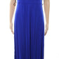 Loveappella V-Neck Jersey Maxi Dress In Blue Mazarine Size Small
