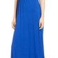 Loveappella V-Neck Jersey Maxi Dress In Blue Mazarine Size Small