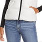 Aqua Women's Faux Fur Trim Hooded Puffer Vest White Size Small