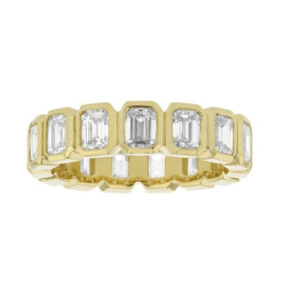 Diana M Jewels - Women's Lab Grown Emerald Cut Eternity Band Rings