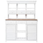 TOPMAX 65.7" Tall Garden Potting Bench Table with Hutch