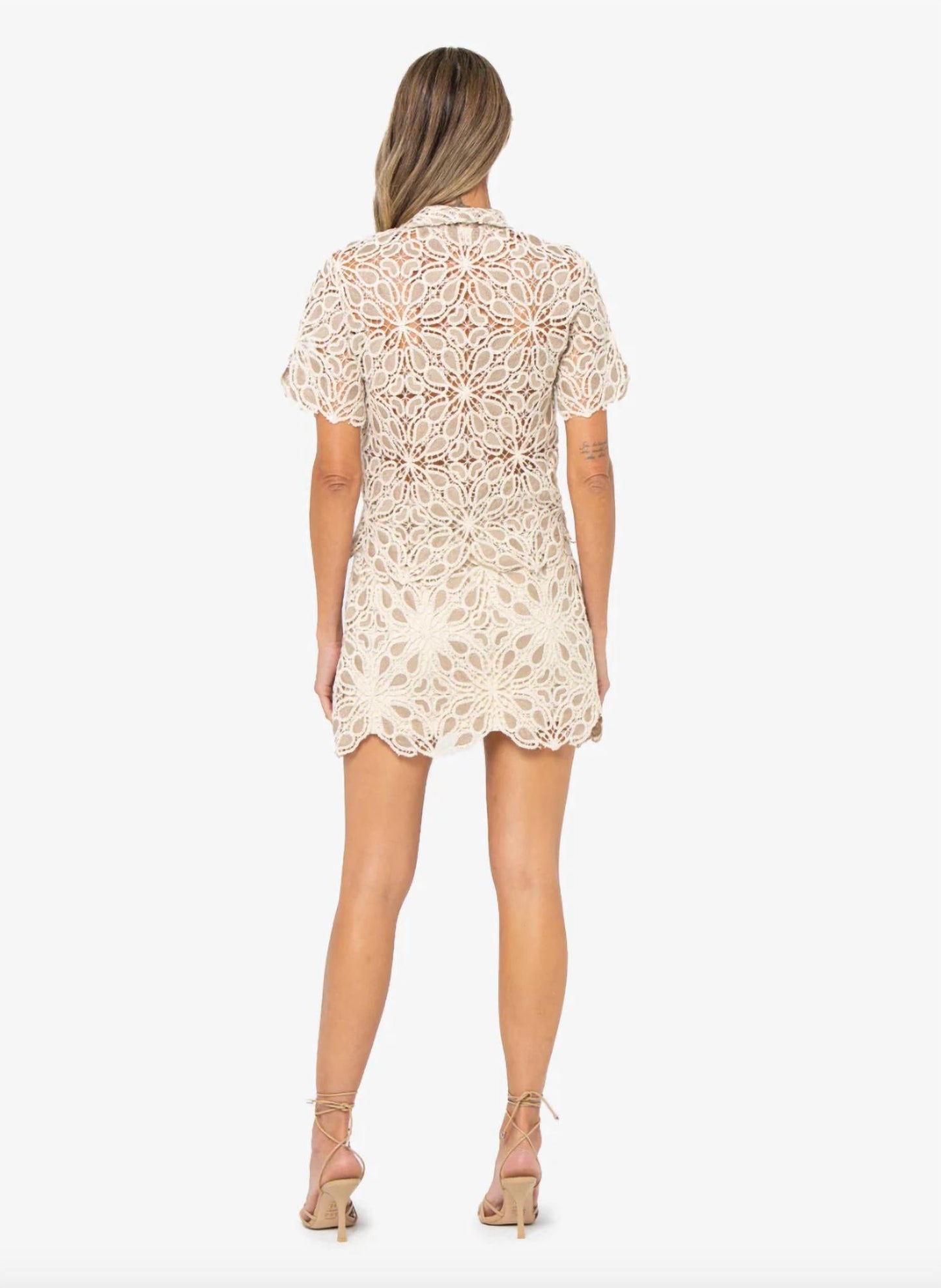 Jbq - Millie Lace Macrame Mini Skirt