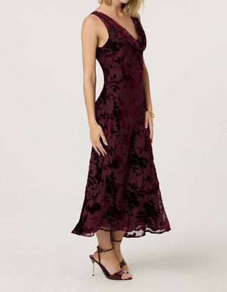 Astr - Floris Burnout Velvet Maxi Dress