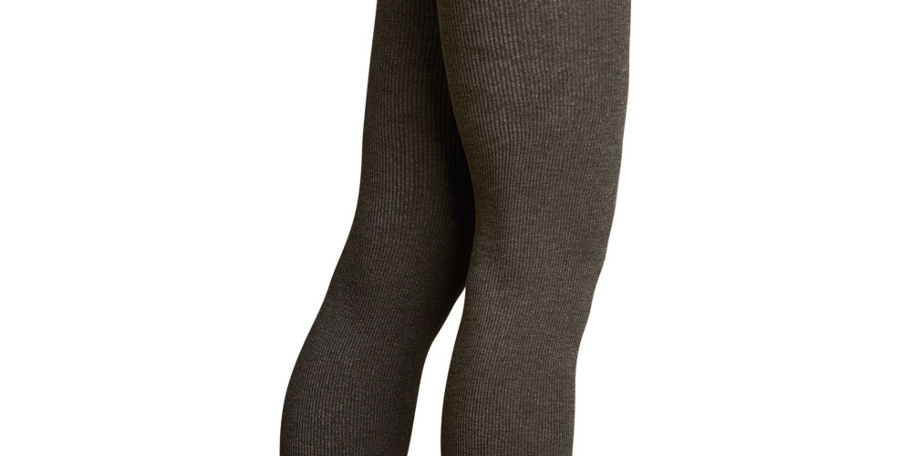 Lemon Women's Ribbed Plush Leggings With Roll Cuff Black Size 34X16