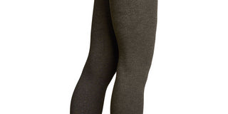 Lemon Women's Ribbed Plush Leggings With Roll Cuff Black Size 34X16