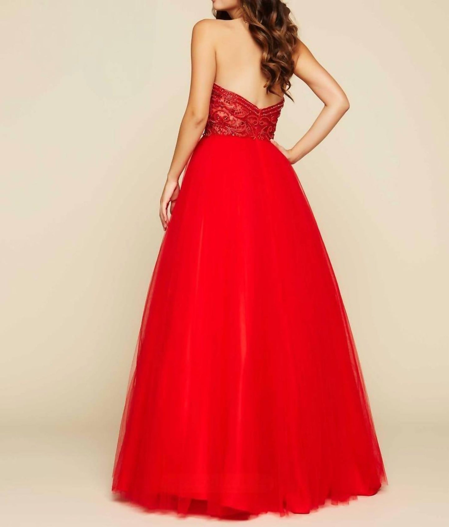 Mac Duggal - Plunging V Neck Ball Gown
