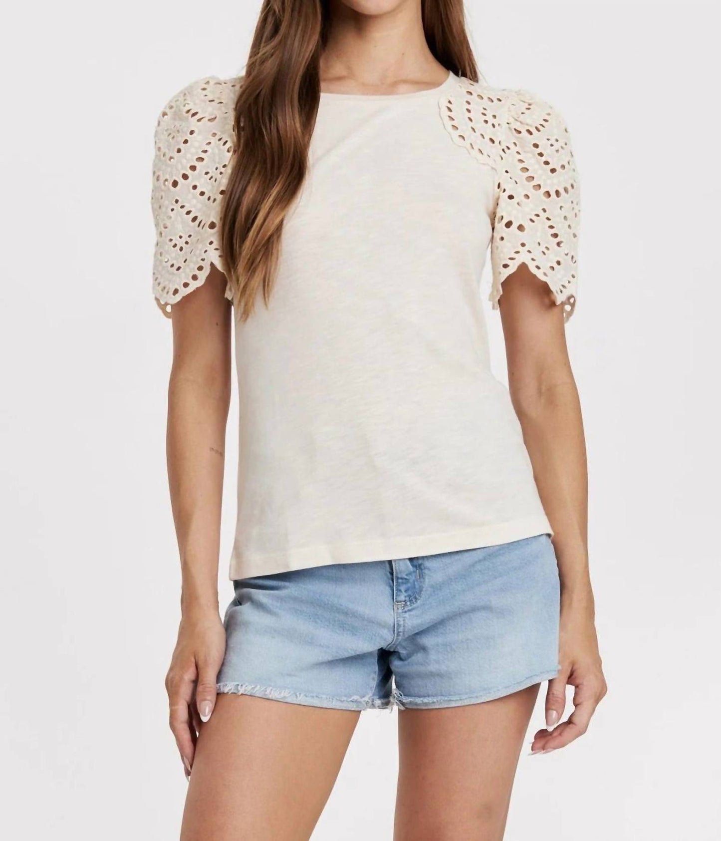 Another Love - Shea Contrast Eyelet Top