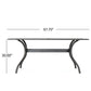 Enchantia Outdoor Rectangular Dining Table with Weave Tabletop and Flared Legs - Copper