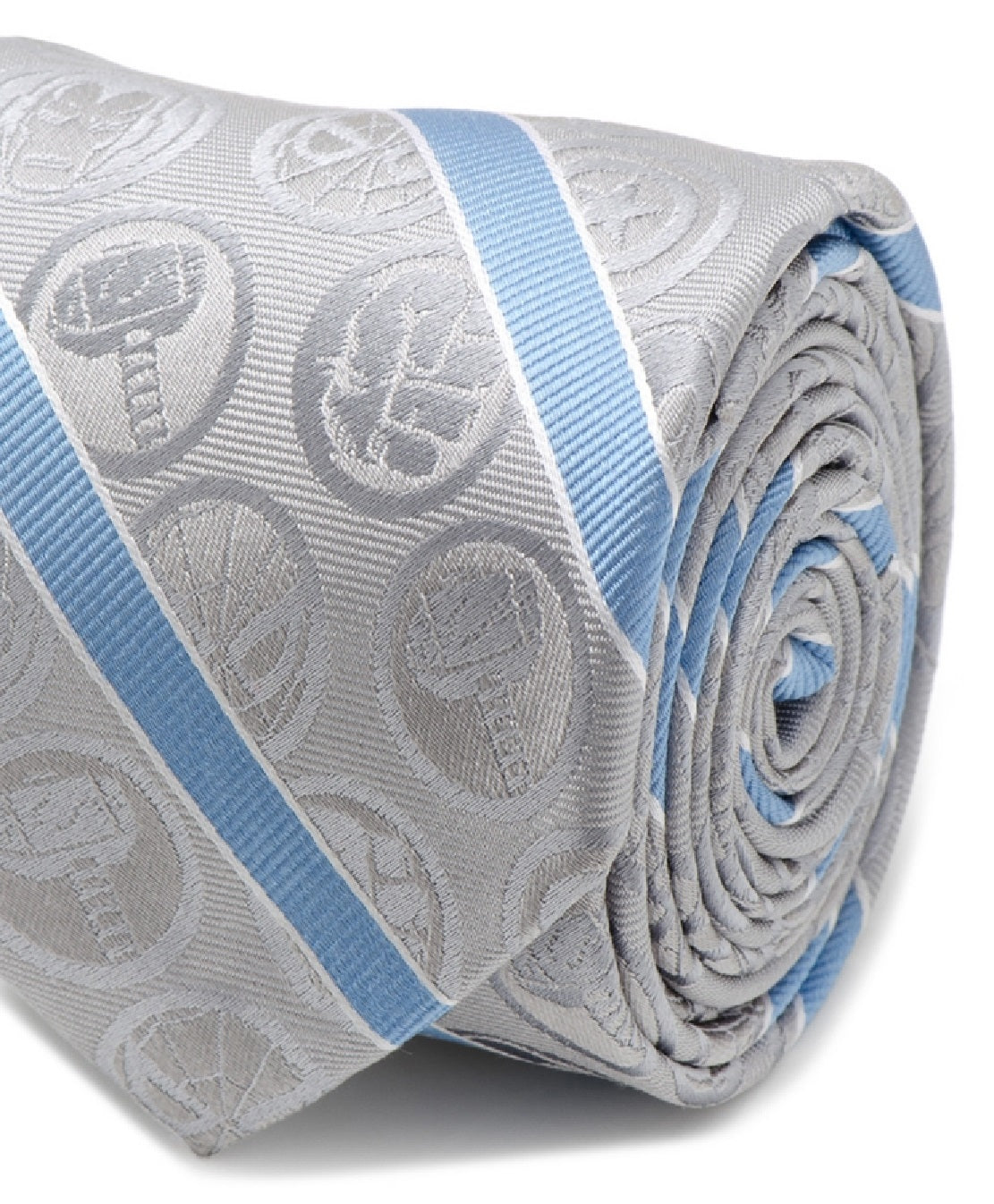 Cufflinks Inc. Men's Marvel Comics Stripe Silk Tie Gray Size Regular