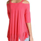 Umgee - Cold Shoulder Fringe Top