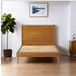 Okioki Mid-Century Natural Stained Solid Acacia Wood Bed