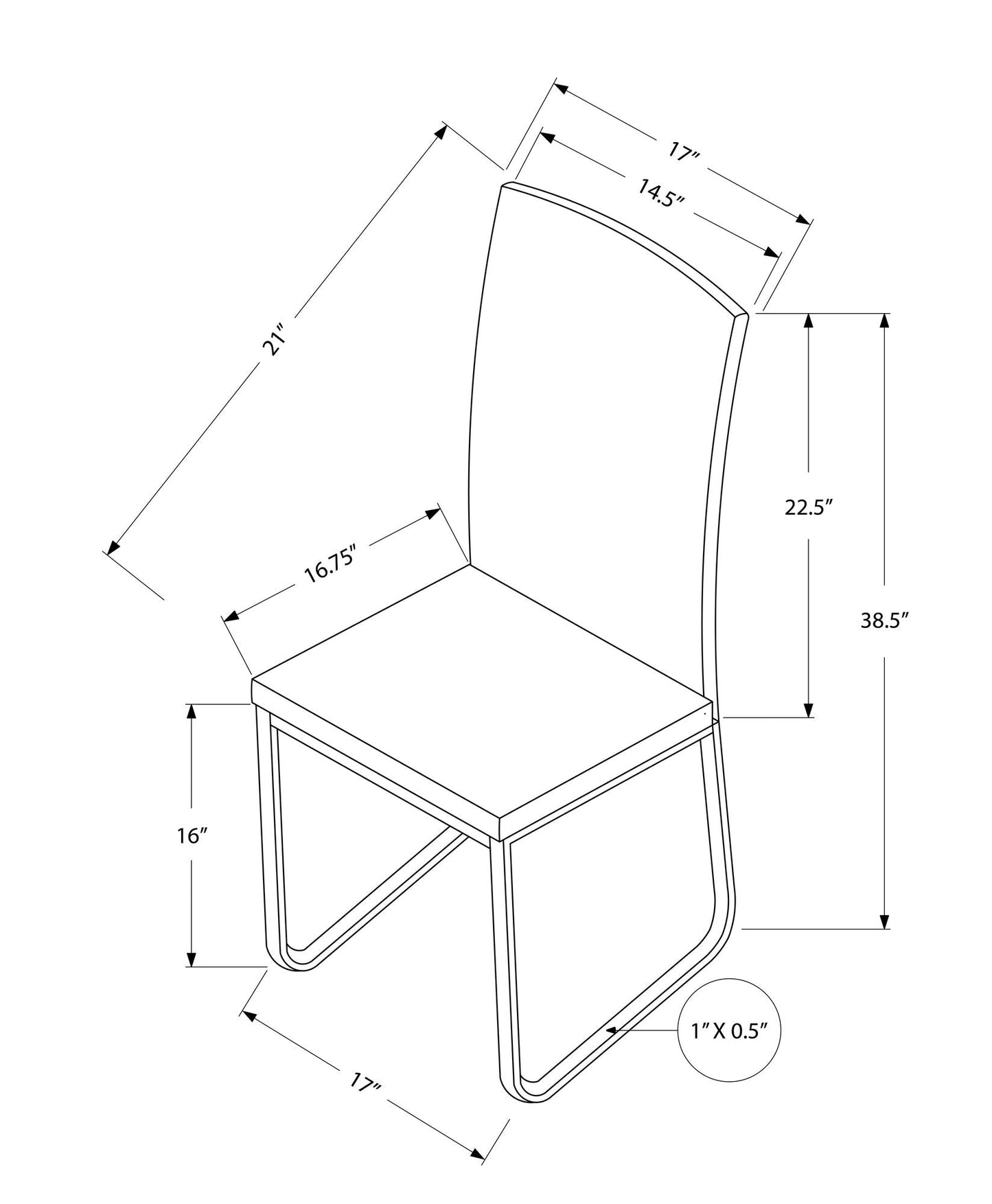 Dining Side Chair Upholstered for Dining Room, Modern (Set of 2)