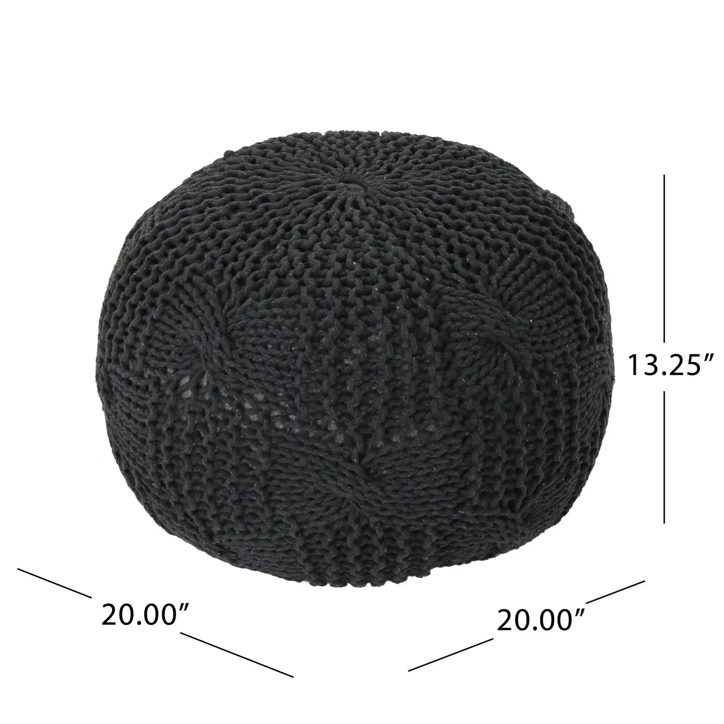 Bordeaux Knitted Cotton Round Pouf