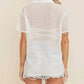 Cloud Ten - Ariana See Through Open Knit Button Down Blouse
