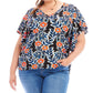 Karen Kane - Flutter Sleeve V-neck Top - Plus