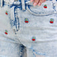Judy Blue - Cherry Embroidery Short