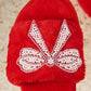 1 The Woman - Women's Plush Rhinestone Bow Slippers