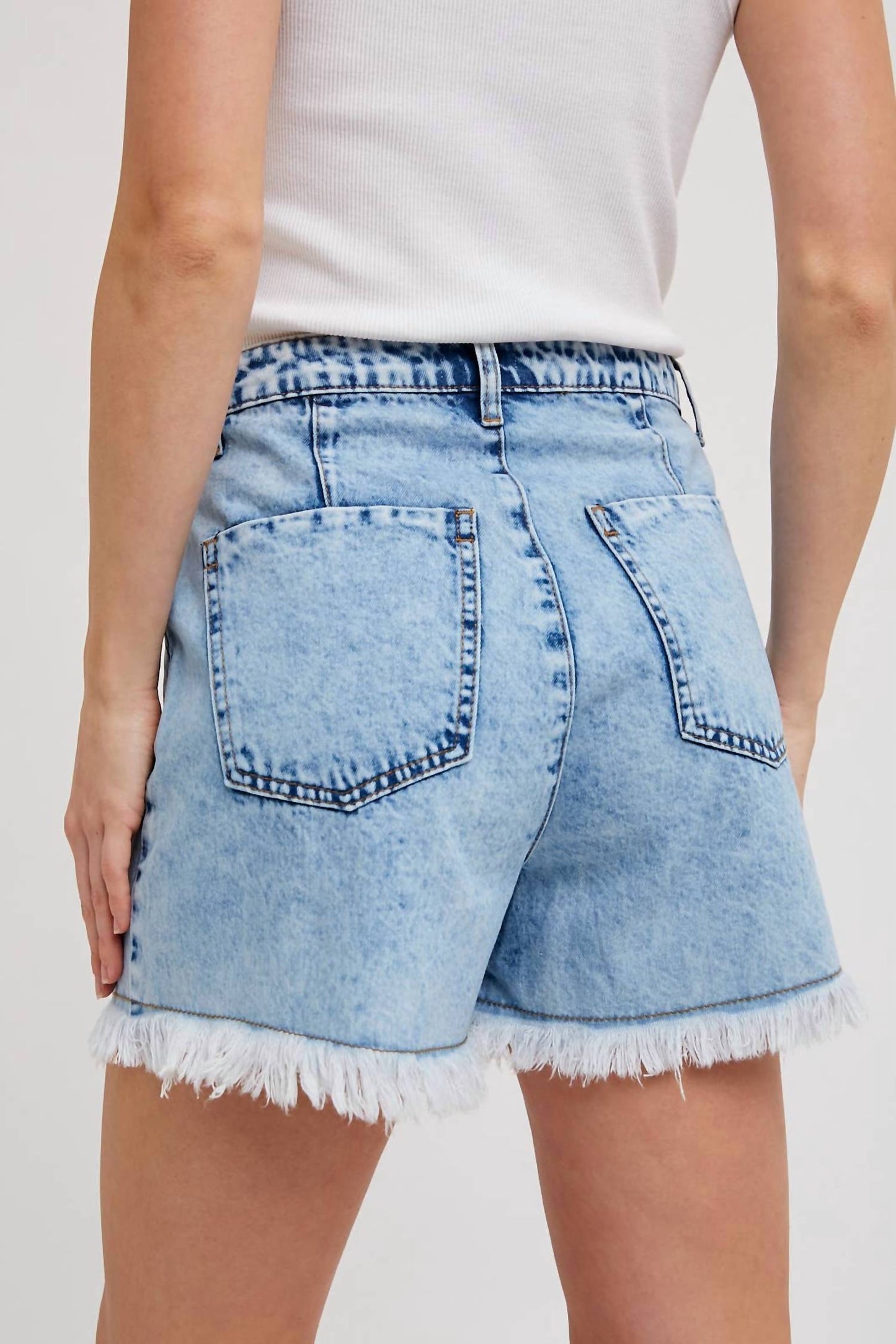 Bluivy - DENIM FRAYED-TRIM SKORT