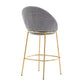 Celano Indoor Metal Upholstered Barstool Set of 2