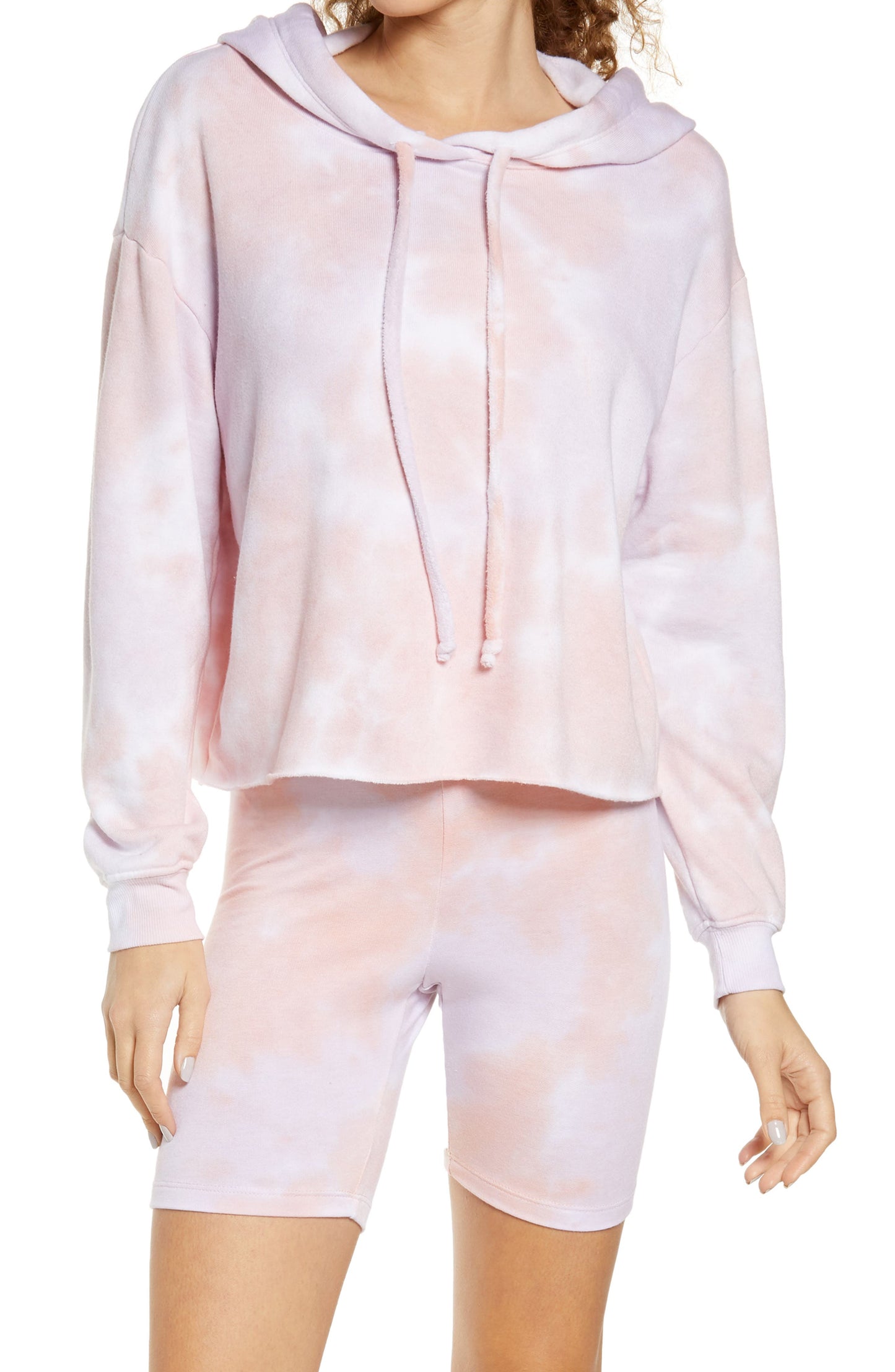 Oli Viv Palmer XL Tie Dye Crop Hoodie, Cotton Candy