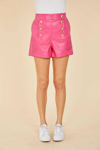 Dolce Cabo - Vegan Leather Shorts With Buttons