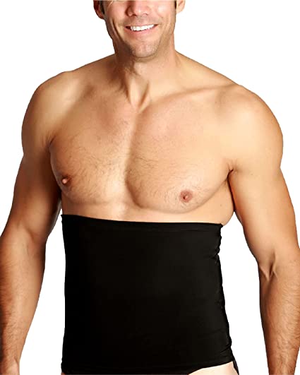 InstaSlim Men's Compression Slimming And Support Band Black Size Large