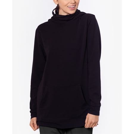 Betsy & Adam Women s Side Zip Hoodie With Removable Mask Black Size X-Small