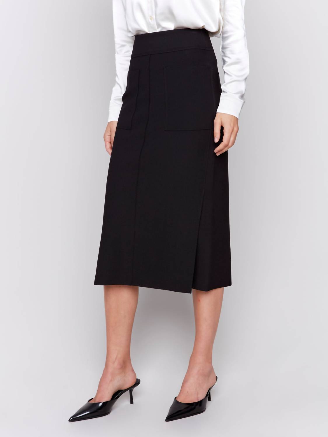 Charlie B - Gutsy Crepe Skirt With Front Patch Pockets