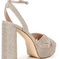 Steve Madden - Women's Ankle Strap Glitter Platform Heel