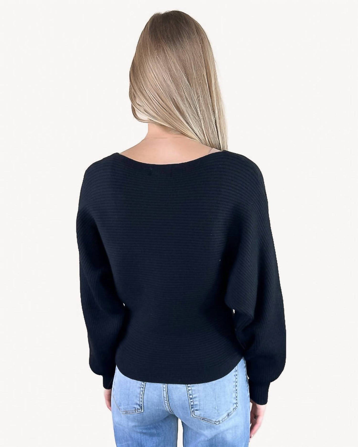 &Merci - Ribbed Dolman Sleeve Sweater