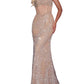 Jovani - Women's Beaded Spaghetti Straps Gown