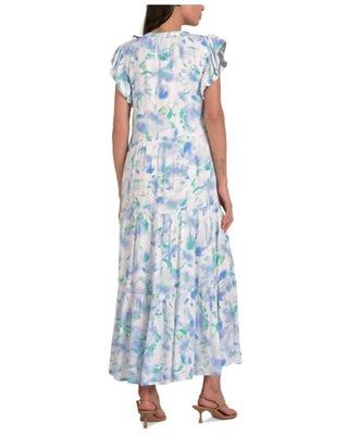 Elan - Ruffle-sleeve Tassel-tie Maxi Dress