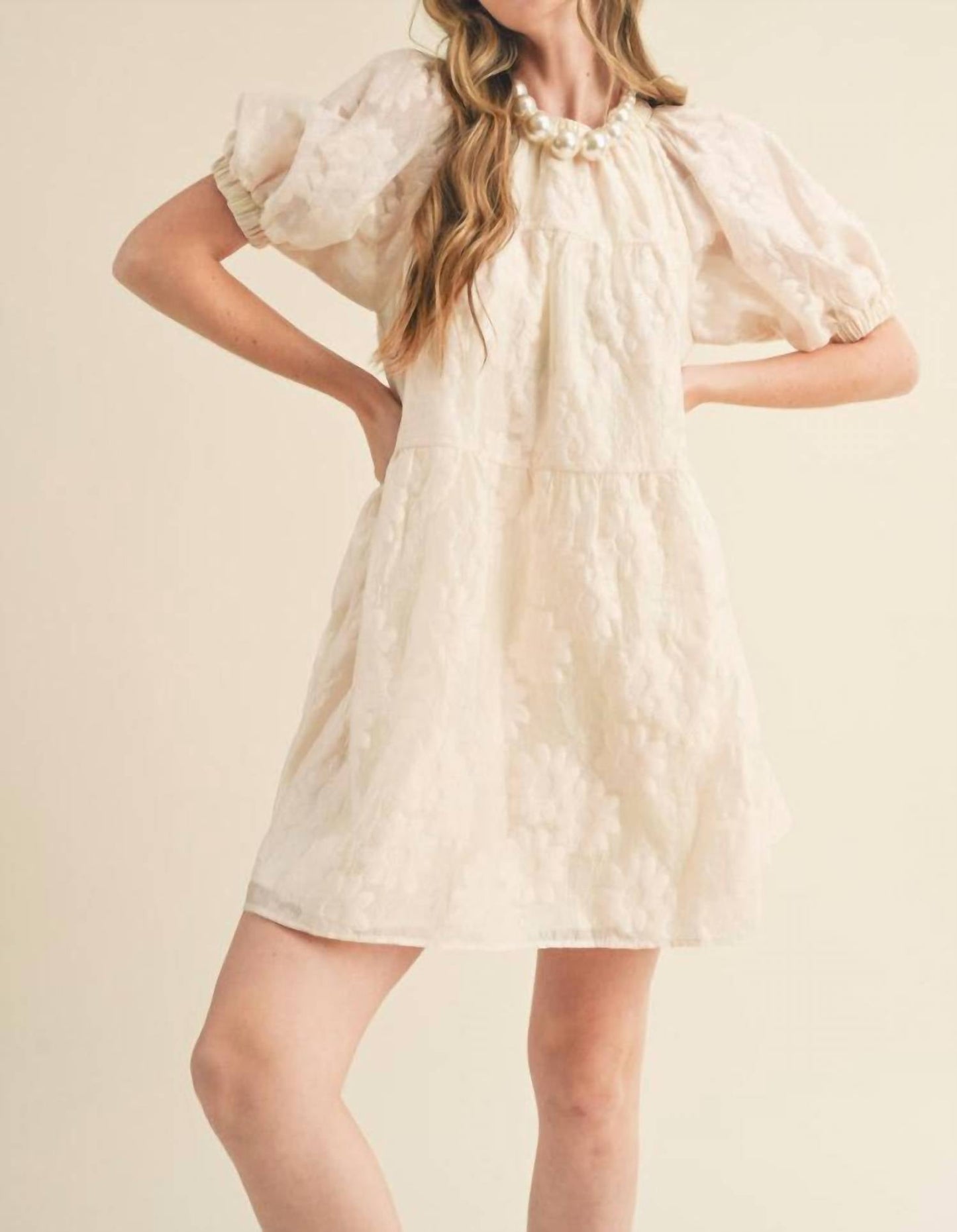&Merci - Teagan Puff Sleeve Babydoll Mini Dress