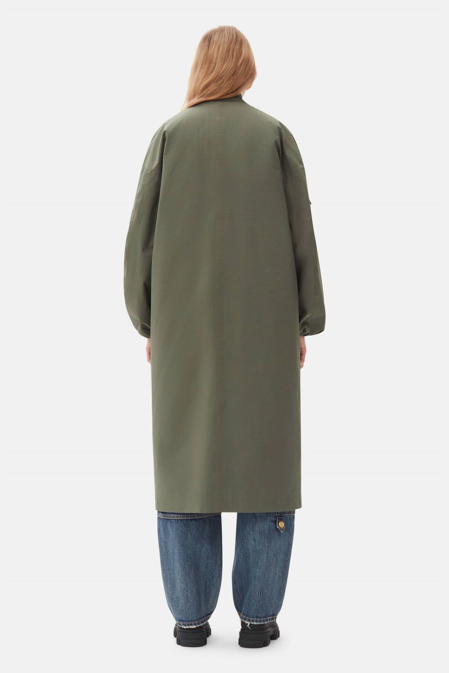 Ganni - Tech Seersucker Oversized Shell Coat