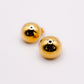 Italian Silver Gold-Dipped Clip Ball Earrings