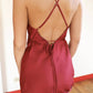 Aakaa - Side Slit Satin Maxi Dress