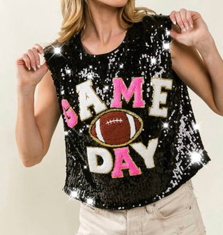 Bibi - Touch Down Sequins Game Day Tank Tops