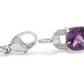 .925 Sterling Silver 7mm Cushion Cut Amethyst Gemstone and Diamond Tennis Link Bracelet (I-J Color, I1-I2 Clarity) - Size 7"