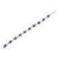 .925 Sterling Silver 7mm Cushion Cut Amethyst Gemstone and Diamond Tennis Link Bracelet (I-J Color, I1-I2 Clarity) - Size 7"