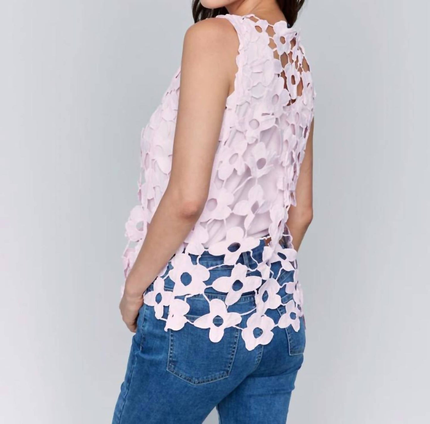 Charlie B - Floral Crochet Sleeveless Top