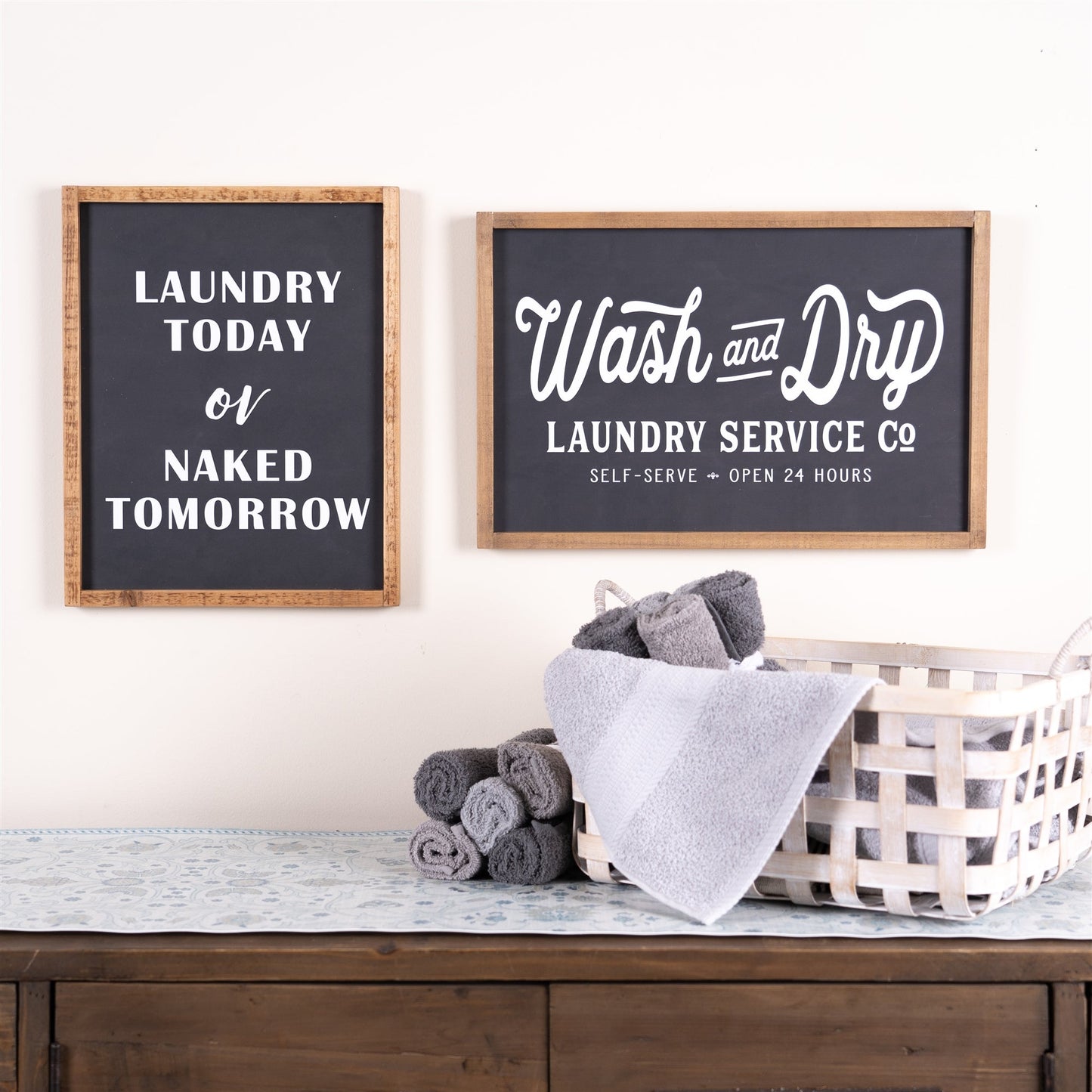 Wood laundry sentiment sign 18.25"l