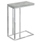 Accent Table, C-Shaped with Tempered Glass - Contemporary & Modern