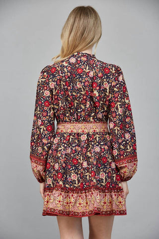 Fate - Floral Smocked Waist Mini Dress