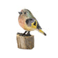 Rustic stone bird figurine perched on stump (set of 6)
