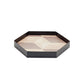 Geometric Wooden Tray with Metal Accent (Set of 3)
