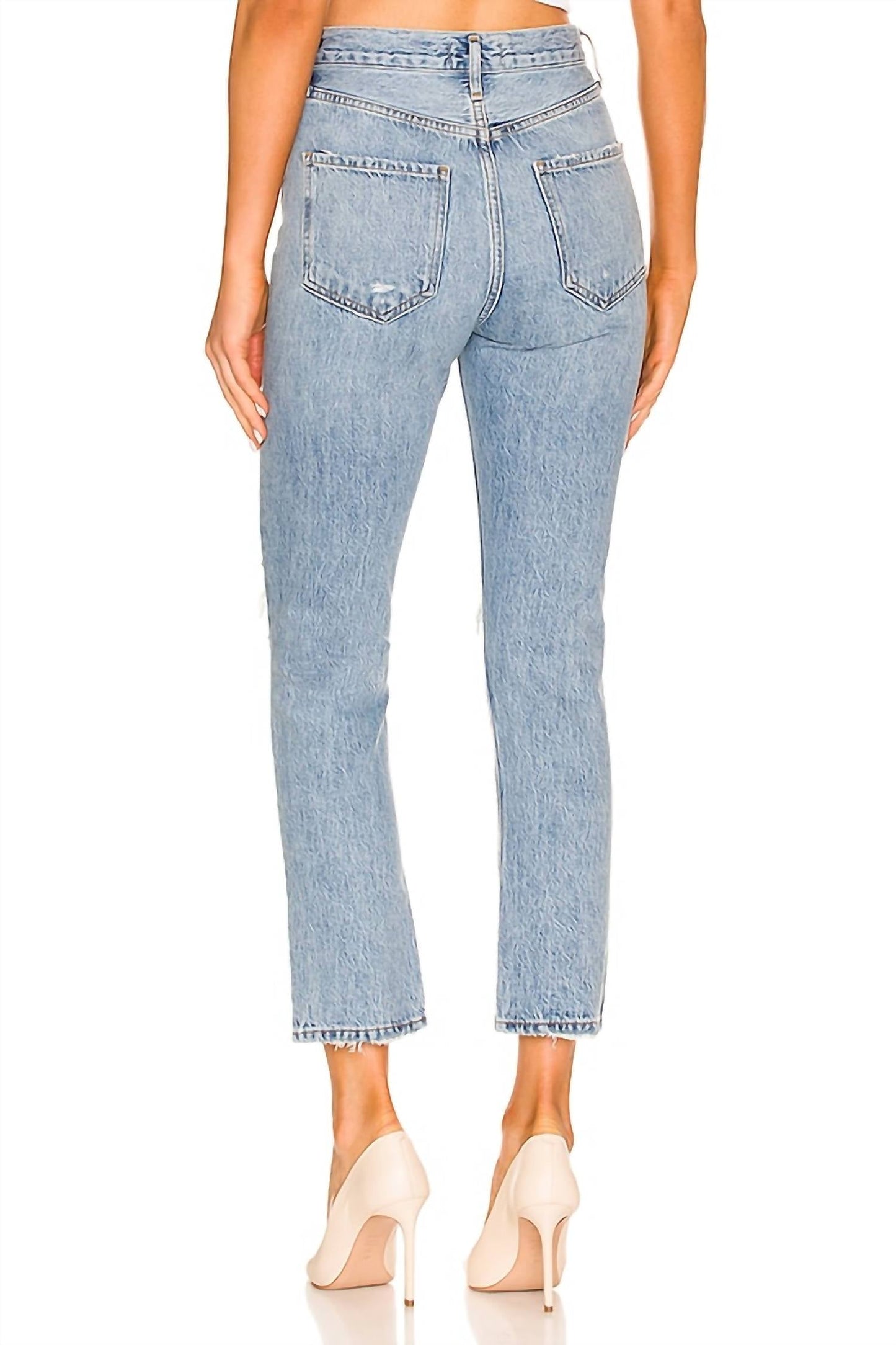 Agolde - Women's Riley Crop Highrise Straight Jeans