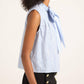 Derek Lam 10 Crosby - LUREX STRIPE TIE NECK TOP