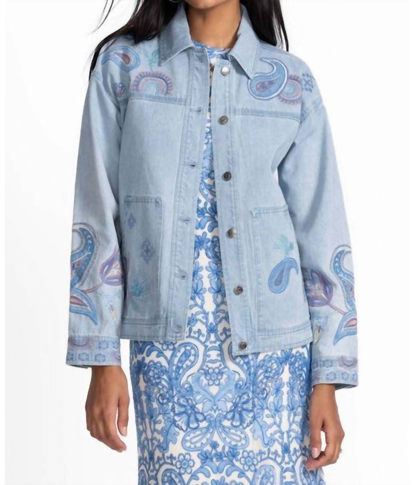 Johnny Was - TRAPUNTO DENIM CHORE JACKET NEILLY